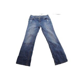 Simply Vera Women Bootcut Leg Jeans Denim Stretch Low Rise Blue Distressed 8p